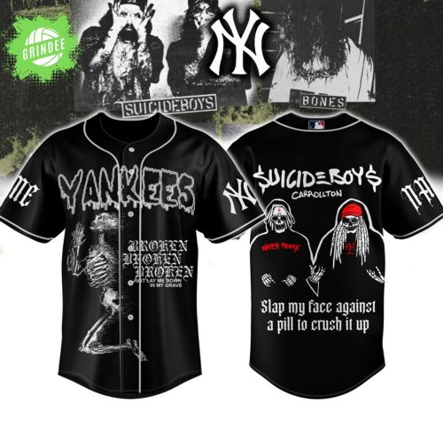 Yankees x Suicideboys Broken Just Lay Me Down In My Grave Personalized Baseball Jersey