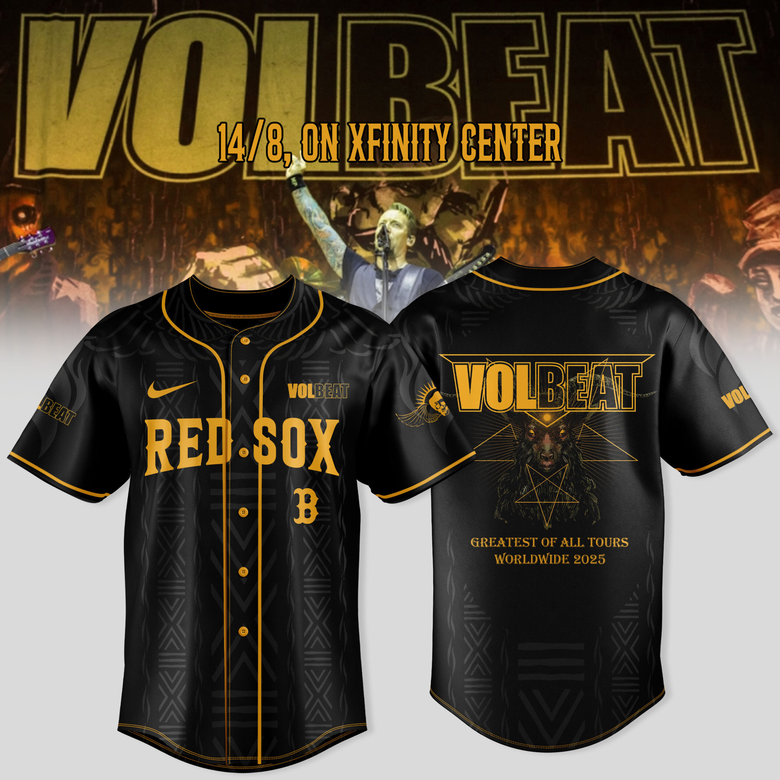 Boston Red Sox x VOLBEAT Greatest of All Tours Worldwide 2025 Jersey Boston Red Sox x VOLBEAT Greatest of All Tours Worldwide 2025 Jersey