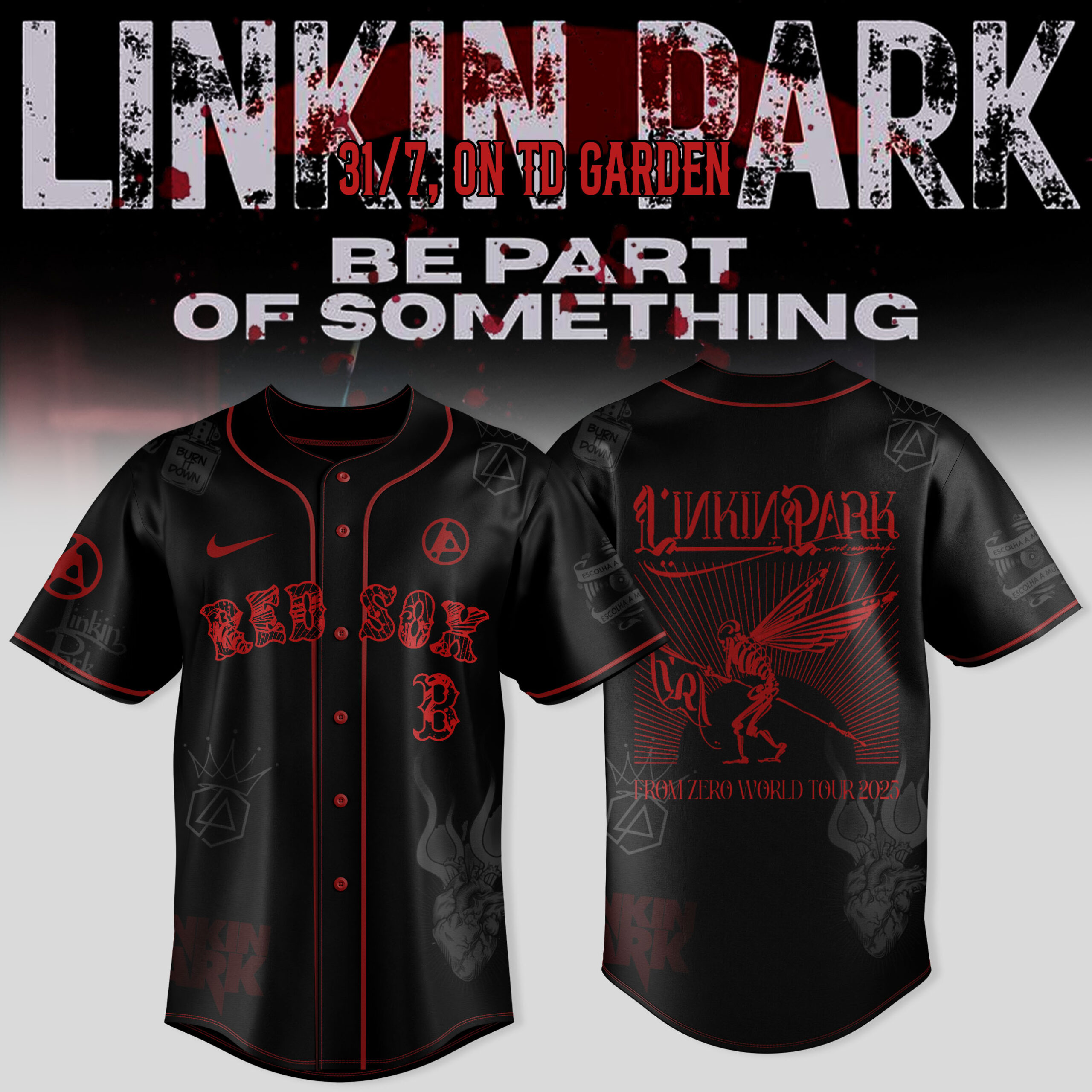 Boston Red Sox x LINKIN PARK: From Zero World Tour 2025 Jersey Boston Red Sox x LINKIN PARK: From Zero World Tour 2025 Jersey