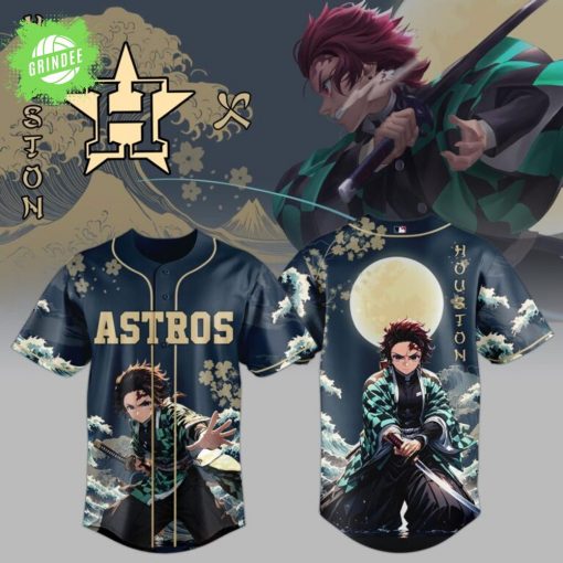 Houston Astros x Wave Breathing Demon Slayer Baseball Jersey