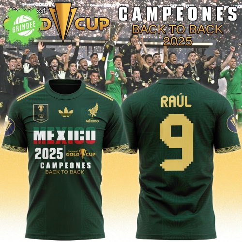 Adidas Mexico National Team Concacaf Gold Cup 2025 Champions Custom T-Shirt