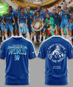 Chelsea First Europe, Now the World Graphic Blue Tshirt