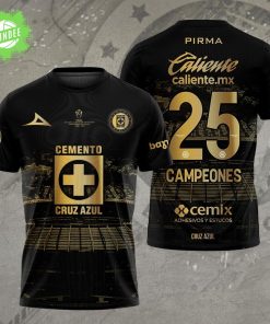 Cruz Azul Football Campeones Concacaf Champions Cup Torneo 2025 3D Black Tshirt