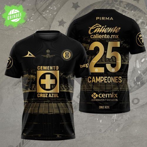 Cruz Azul Football Campeones Concacaf Champions Cup Torneo 2025 3D Black Tshirt
