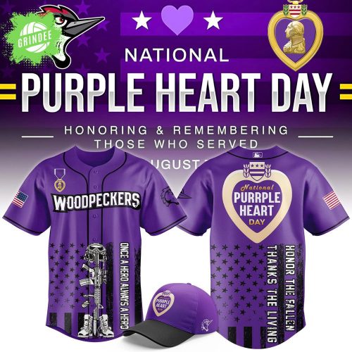 Fayetteville Woodpeckers x Purple Heart Day Baseball Jersey