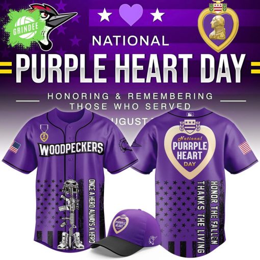 Fayetteville Woodpeckers x Purple Heart Day Baseball Jersey