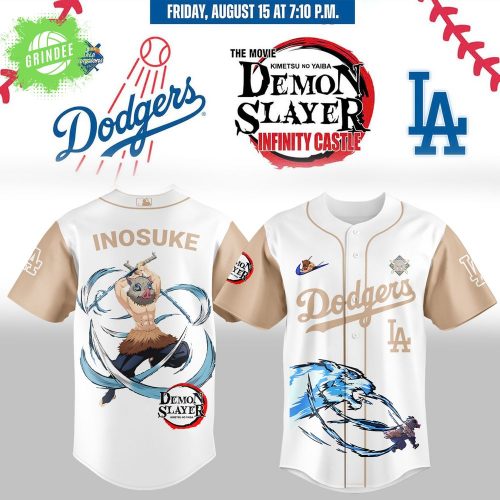 LA Dodgers _ Demon Slayer Hashibira Inosuke Jersey 2025