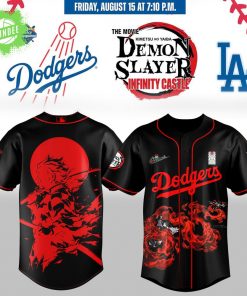 LA Dodgers _ Demon Slayer Tanjiro Jersey Black 2025