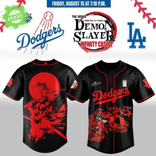 LA Dodgers _ Demon Slayer Tanjiro Jersey Black 2025