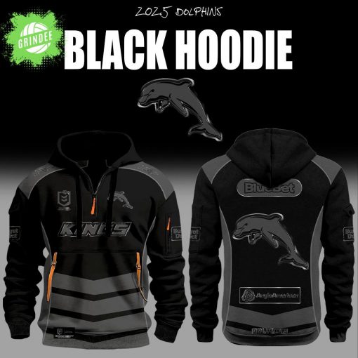 Limited Edition Dolphins Back In Black Zip 1/4 Hoodie