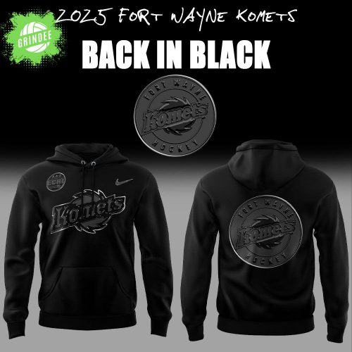 Limited Edition Fort Wayne Komets Back In Black Hoodie