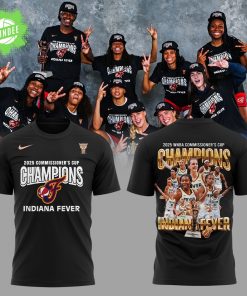 Limited Edition Indiana Fever 2025 WNBA Commissioner’s Cup Champions Black Shirt