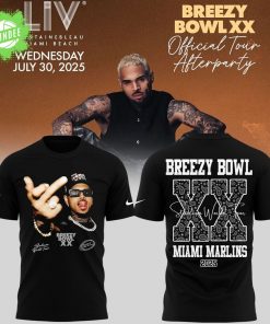 Limited Edition Miami Marlins x Chris Brown·Breezy Bowl XX 2025 Tshirt
