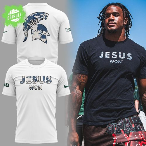 Limited Edition Michigan Spartans x Jesus Won 2025 White Tshirt