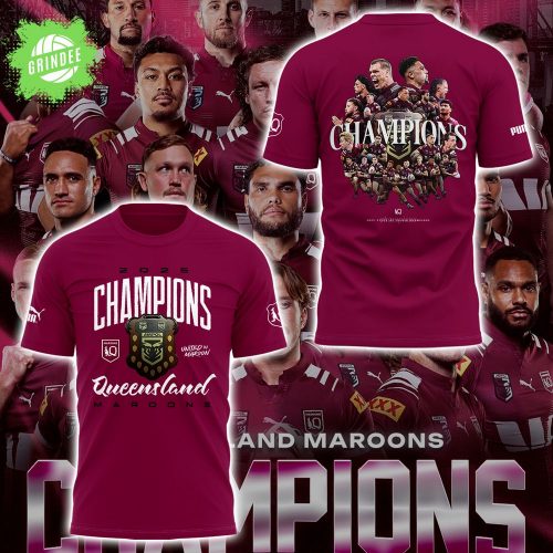 Limited Edition Queensland Maroons Champion 2025 Red Tshirt