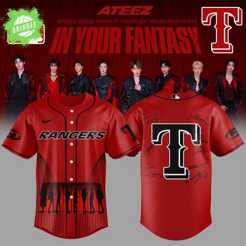 Limited Edition Texas Rangers ATEEZ World Tour Signature Red Jersey