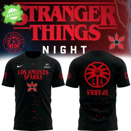 Los Angeles Sparks Stranger Things Rebel Swingman Limited Edition Black Tshirt