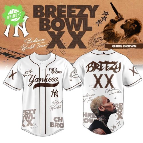 NY Yankees x Chris Brown Breezy Bowl XX World Tour 2025 Jersey Editions Limited White