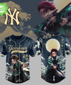 NY Yankees x Wave Breathing Demon Slayer Baseball Jersey