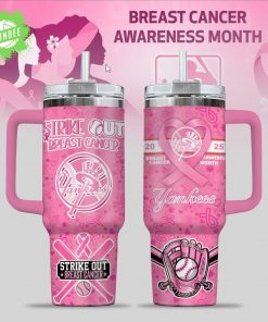 Ny Yankees Breast Cancer Awareness Tumbler With Handle
