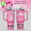 Texas Rangers Breast Cancer Awareness Tumbler With Handle