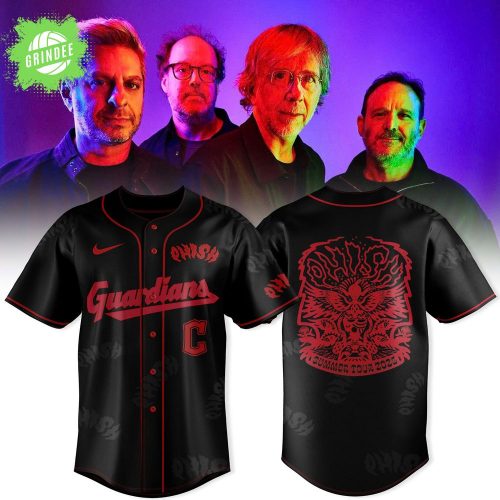 Phish Summer Tour 2025 Baseball Jersey – Guardians Black & Red Concert Jersey