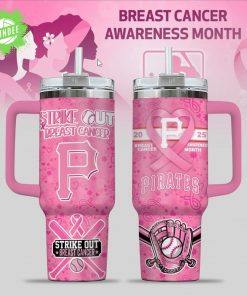 Pirates Breast Cancer Awareness Tumbler With Handle