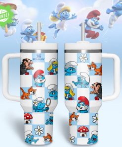 Premium Smurfs Tumbler with Handle