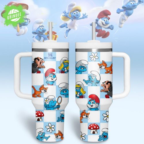 Premium Smurfs Tumbler with Handle
