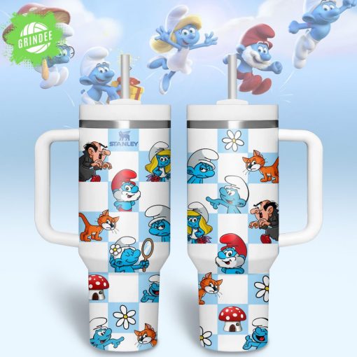 Premium Smurfs Tumbler with Handle