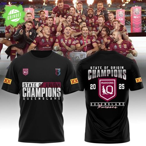 Queensland Maroons – CHAMPIONS State of Origin 2025 3D Shirt