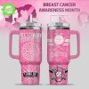 Tampa Bay Rays Breast Cancer Awareness Tumbler With Handle