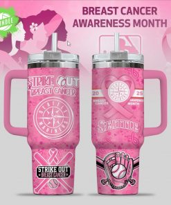 Seattle Mariners Breast Cancer Awareness Tumbler With Handle