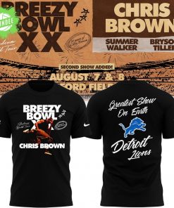 VIP.New Edition Detroit Lions x Chris Brown·Breezy Bowl XX 2025 Tshirt