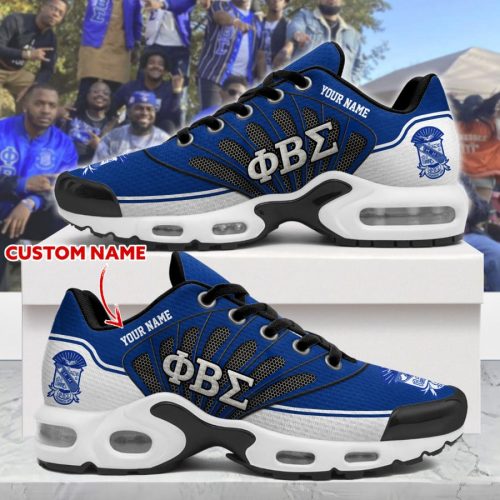 Phi Beta Sigma Custom Name Shoes – Blue Air Max Style Sneaker for Fraternity Brothers