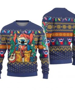 Stitch Santa With Guitar Xmas Gift Ugly Christmas Sweater
