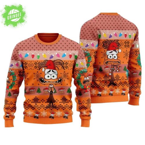 Anxiety Ugly Christmas Sweater Inside Out 2 Emotion Mood Shirt Family Xmas Gift