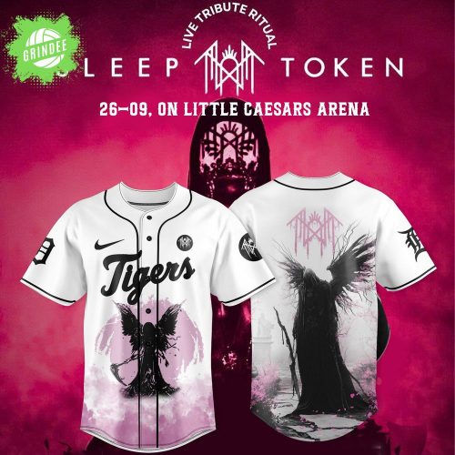 Detroit Tigers x Sleep Token: Even in Arcadia Tour Merch White Jersey
