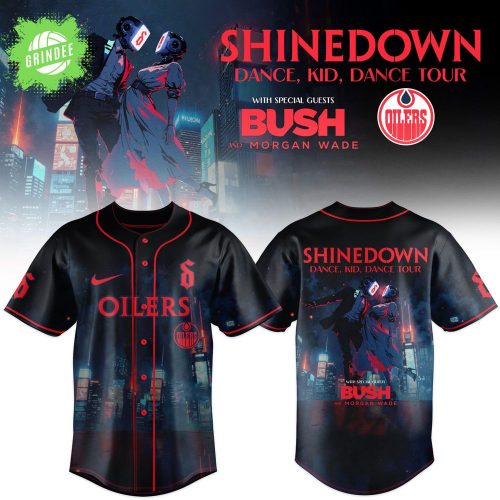 Edmonton Oilers x Shinedown DanceKidDance Tour Merch 2025 Black Jersey