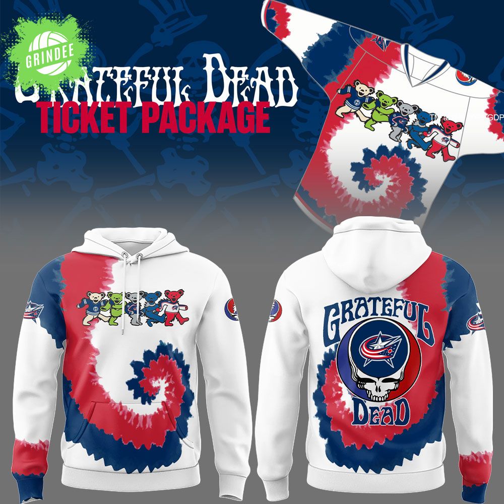 Limited Edition Columbus Blue Jackets x Grateful Dead Night Hoodie Limited Edition Columbus Blue Jackets x Grateful Dead Night Hoodie