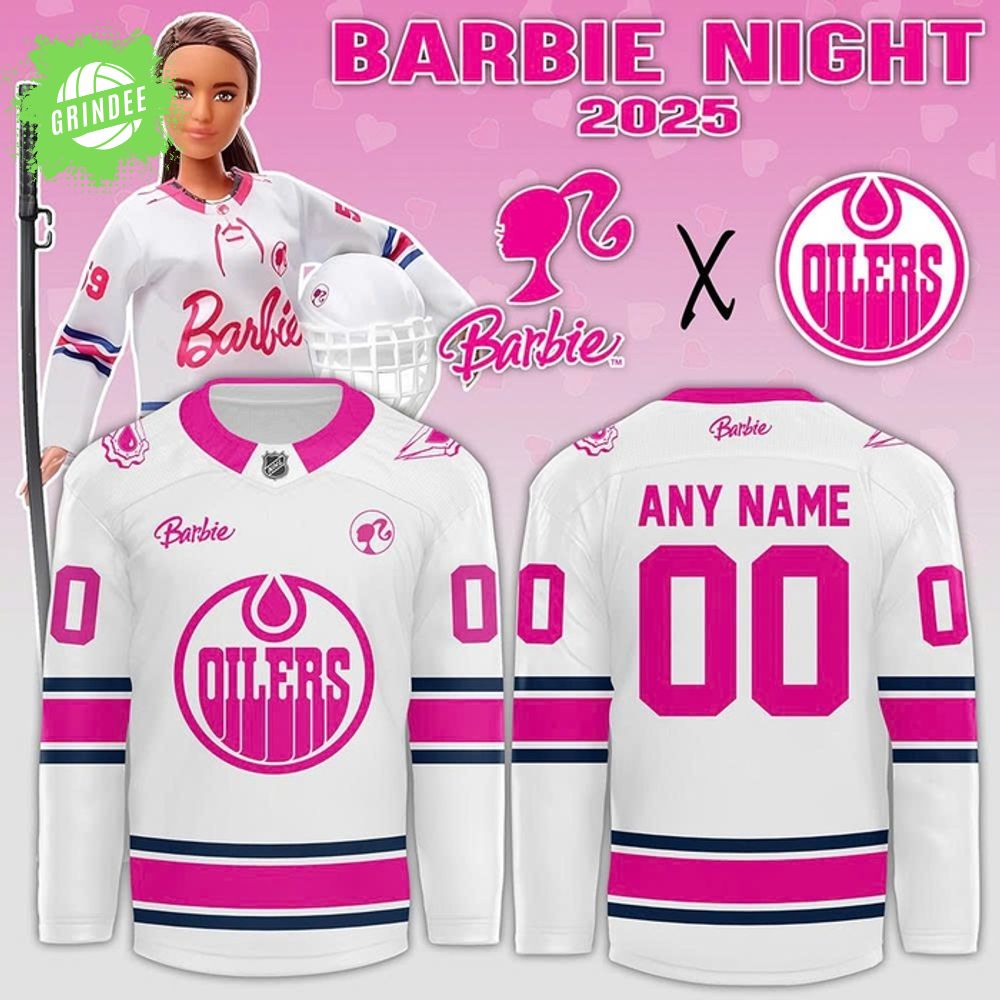 Limited Edition Edmonton Oilers x Barbie Night Jersey 2025 Limited Edition Edmonton Oilers x Barbie Night Jersey 2025