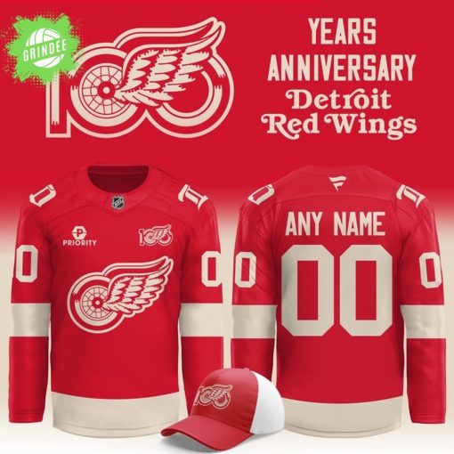 Limited Editions Detroit Red Wings 100th Years Anniversary Hockey Jersey