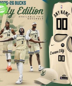 Milwaukee Bucks Nike 2025-26 Cream City Edition Uniform