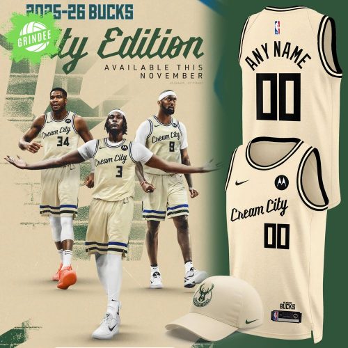 Milwaukee Bucks Nike 2025-26 Cream City Edition Uniform