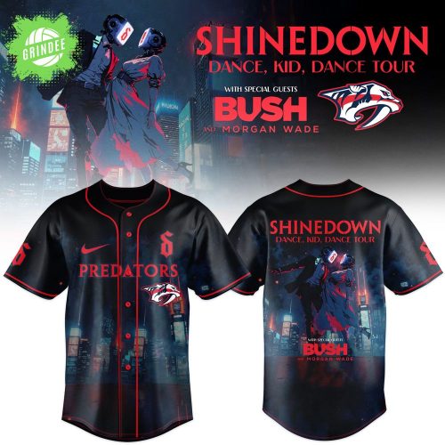 Nashville Predators x Shinedown DanceKidDance Tour Merch 2025 Black Jersey