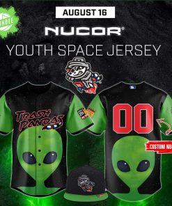 Rocket City Trash Pandas Youth Space Jersey Baseball Jersey