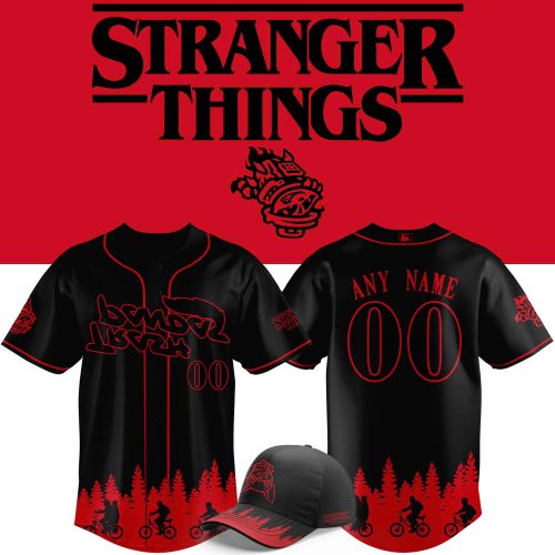 Limited Edition Rocket City Trash Pandas 2025 Stranger Things Night Baseball Jersey