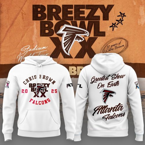 Atlanta Falcons x Chris Brown Breezy Bowl XX White Hoodie
