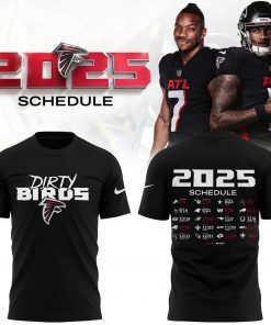 Limited edition Atlanta Falcons 2025 schedule T-shirt – Black