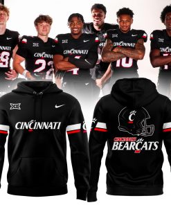 Cincinnati Football Big 12 Black Pullover Hoodie 2025